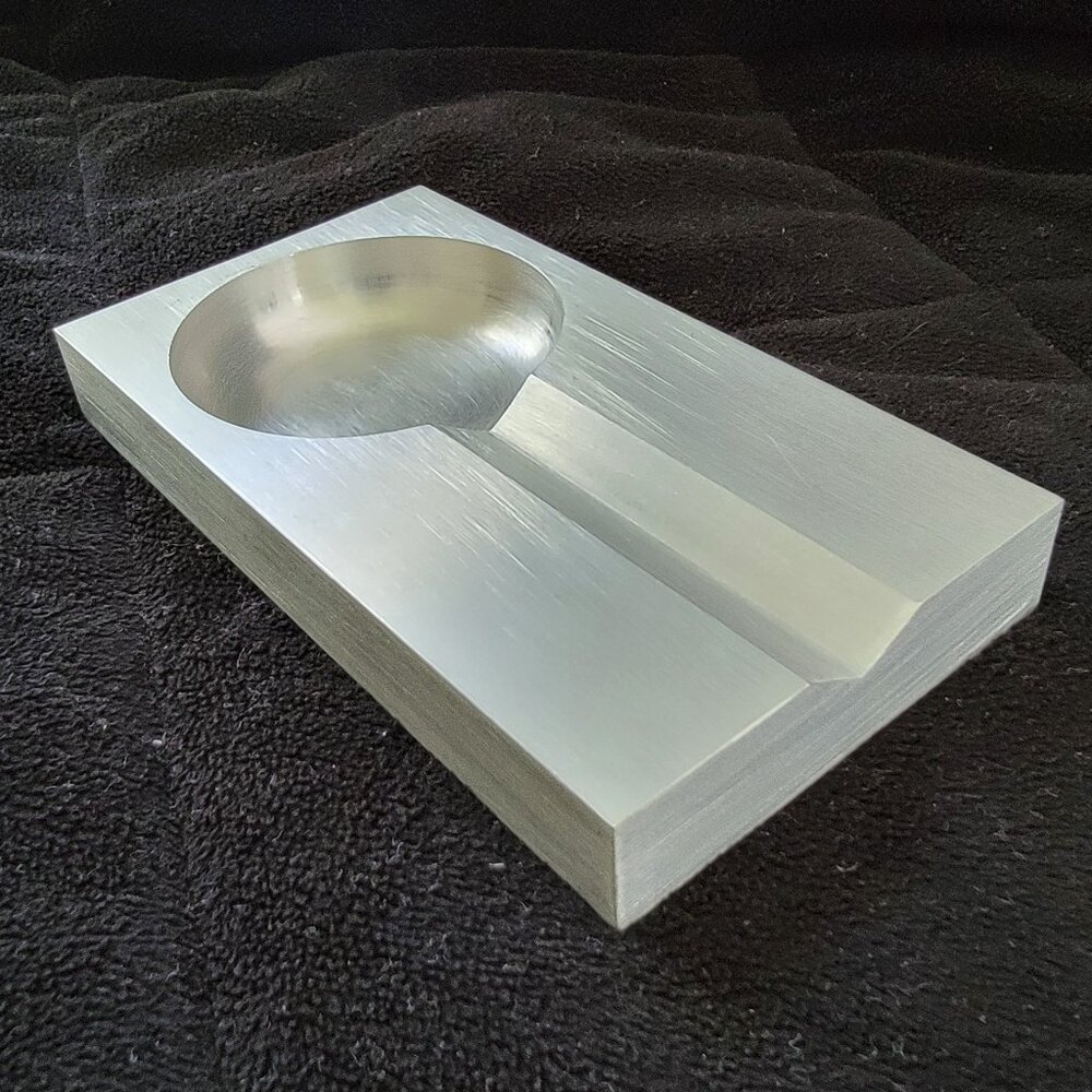 Modernist Cigar Ashtray from Solid Aluminum Billet